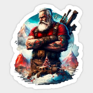 BADASS SANTA, Violent Night-inspired Christmas design Sticker